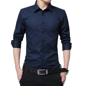 Camisa Social Slim Business Azul Marinho