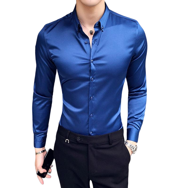 Camisa Social Sport Fino Azul