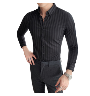 Camisa Social Masculina Slim Fit Cardano Preto