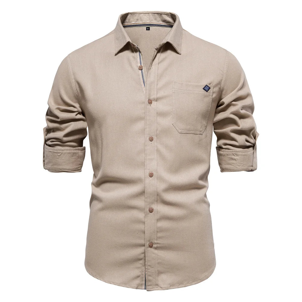 Camisa Social de Algodão Solid Riviera® Cáqui