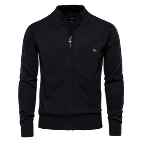 Jaqueta Gola Alta Cardigan Manchester Preto