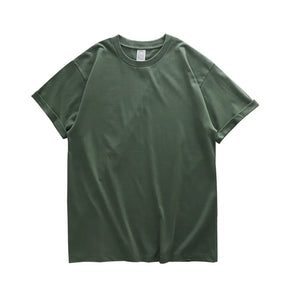 Camiseta Básica de Algodão Verde Escuro