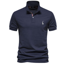 Camisa Polo Algodão Egípcio Pima Azul Marinho