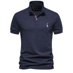 Camisa Polo Algodão Egípcio Pima Azul Marinho