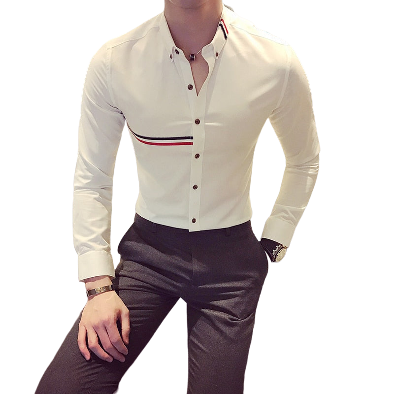 Camisa Social Masculina Francesa Branco