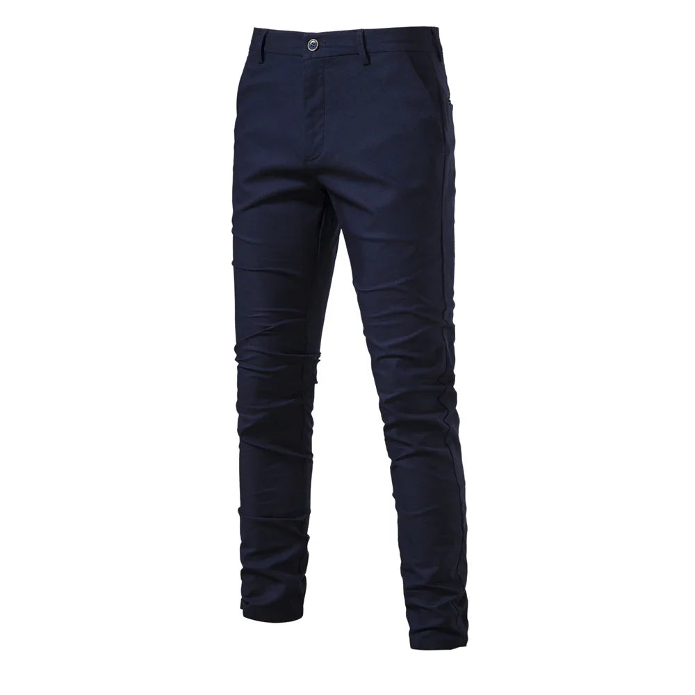 Calça Social de Alfaiataria Slim Milano Azul Marinho