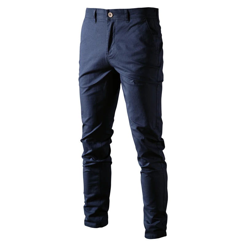 Calça de Sarja Social Masculina Business Slim Azul Marinho