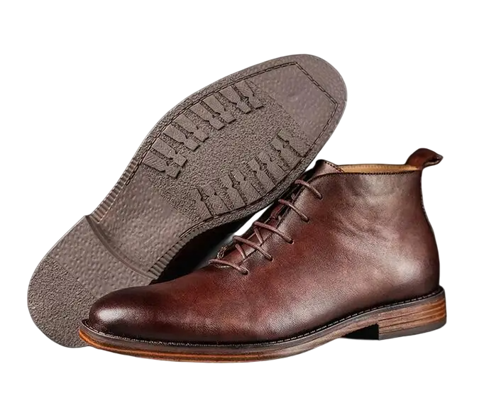 Bota de Couro Chelsea Vintage Marrom