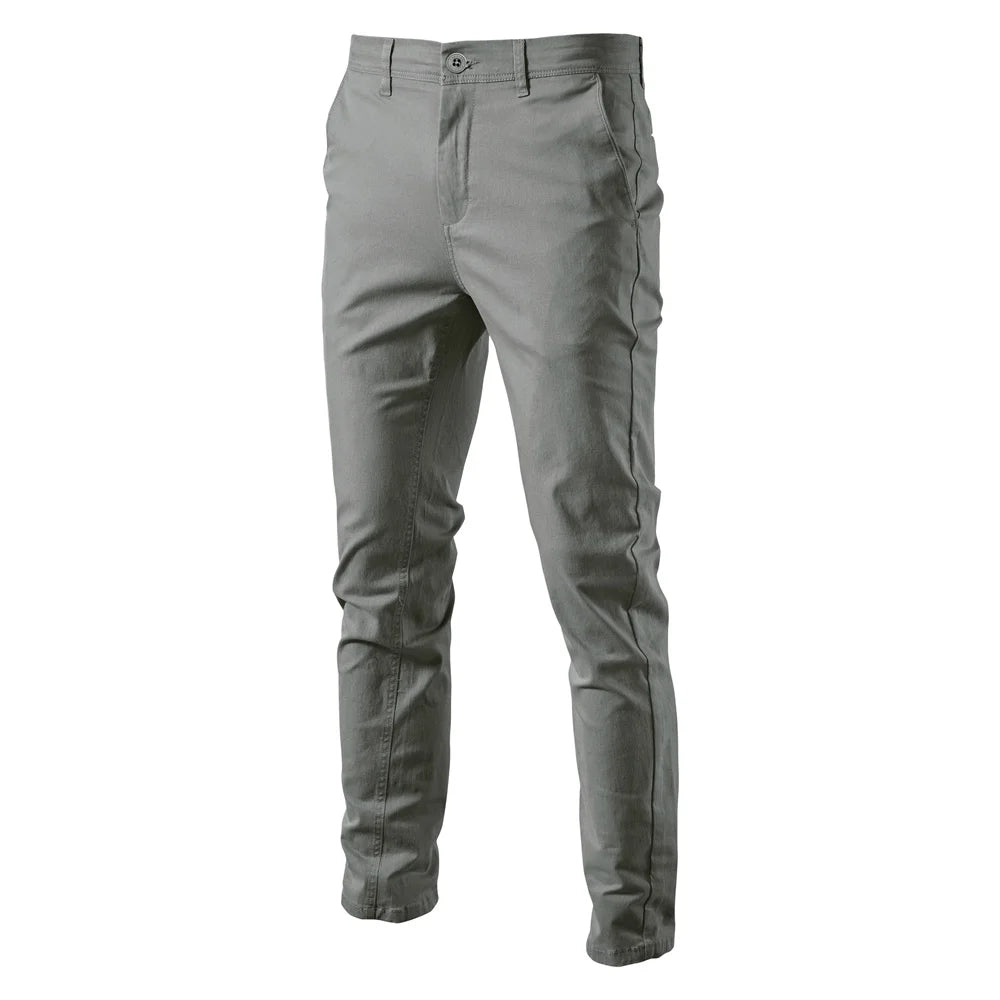 Calça de Sarja Social Masculina Business Slim Cinza