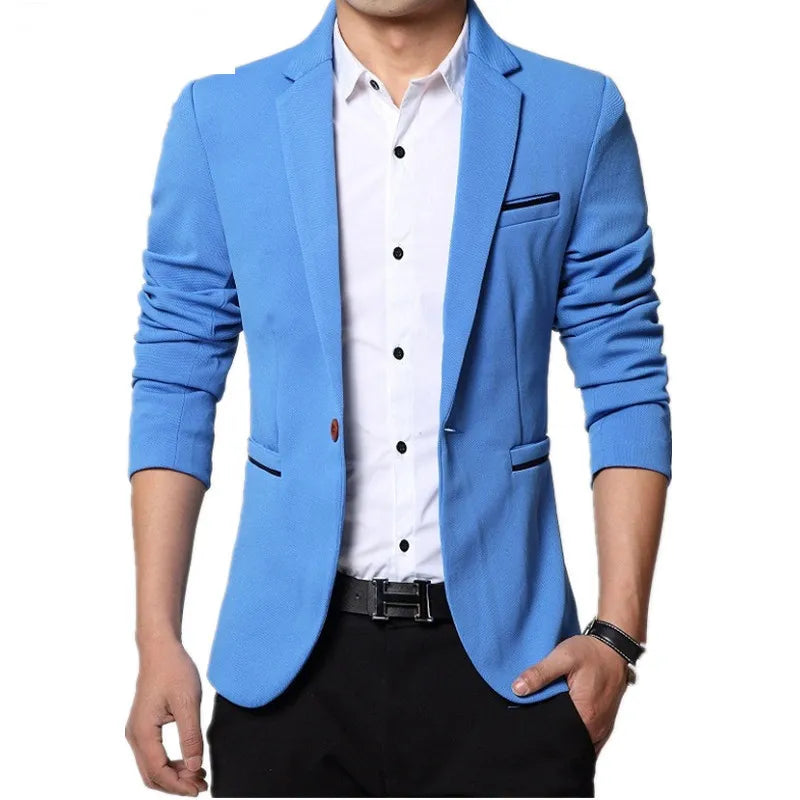 Blazer Slim Fit Veneza Azul Claro