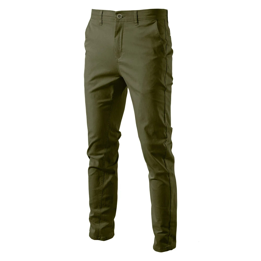 Calça de Sarja Social Masculina Business Slim Verde Militar