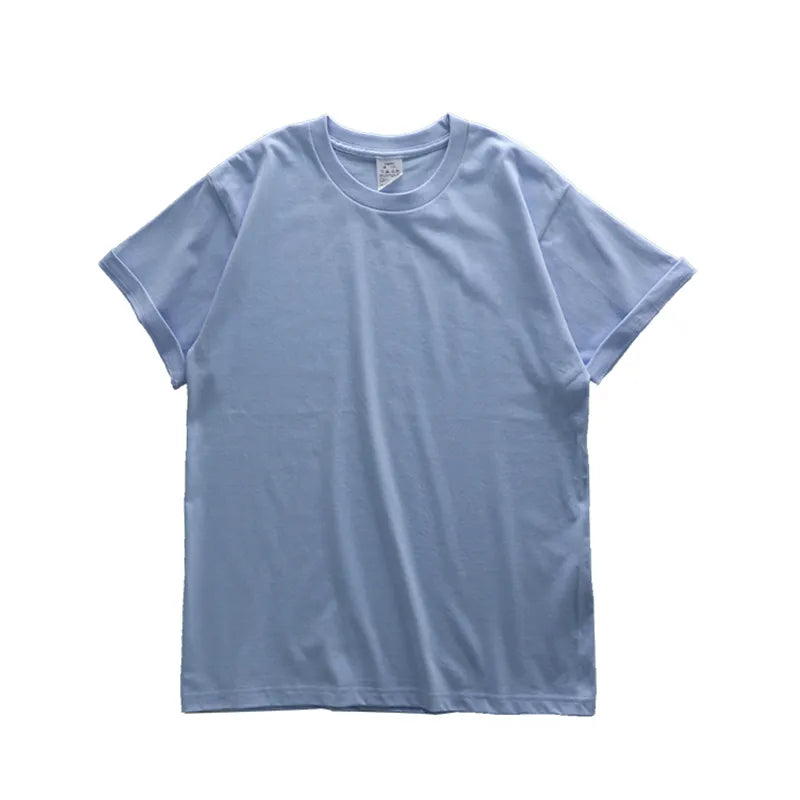 Camiseta Básica de Algodão Azul