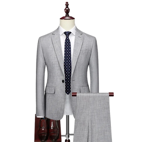 Conjunto Terno Blazer + Calça Social Wedding Cinza