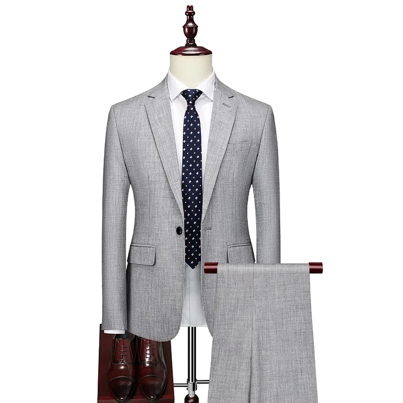 Conjunto Terno Blazer + Calça Social Wedding Cinza