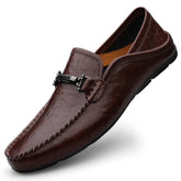 Mocassim Masculino de Couro Slip-On London Marrom