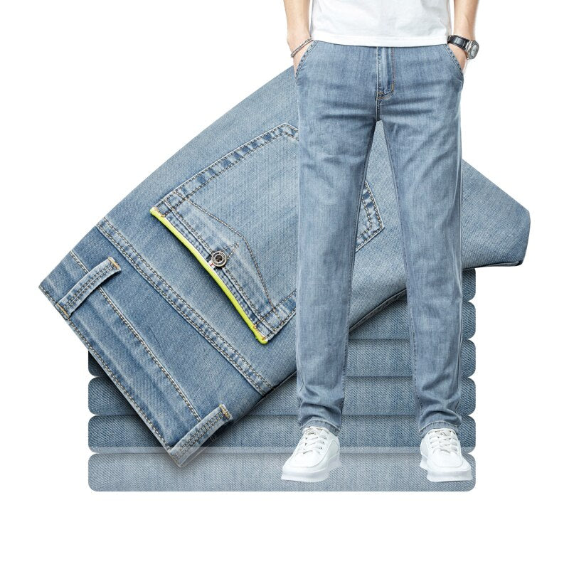 Calça Jeans Masculina Brim Sky Calça Azul Retrô