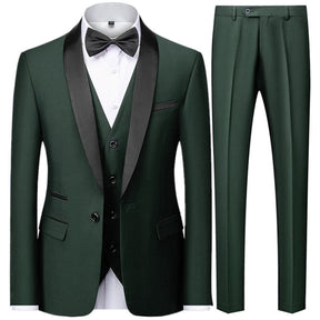 Smoking Masculino Riviera® Paletó + Colete + Calça Verde Escuro