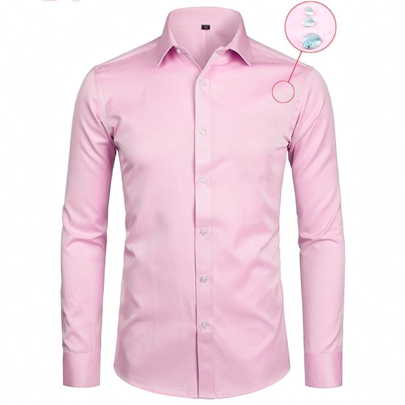 Camisa Social Anti Manchas Rosa