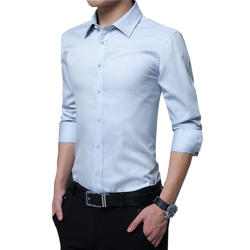 Camisa Social Slim Business Azul Claro