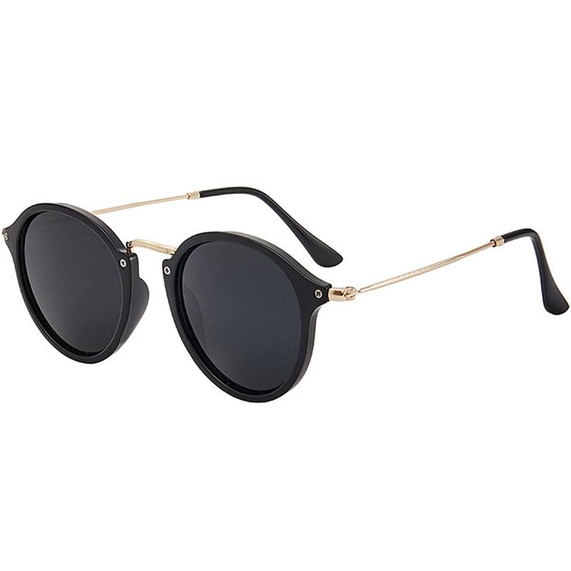 Óculos Sunglasses Round Bridge Preto/Cinza