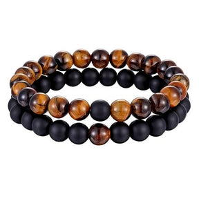 Pulseira de Bolinha Natural - 2 Unidades Marrom e Preta