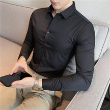 Camisa Social Elastano Paris Preto