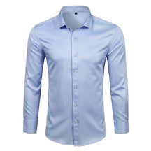 Camisa Social Lisa Conforto Anti Amassado Sport Fino Azul